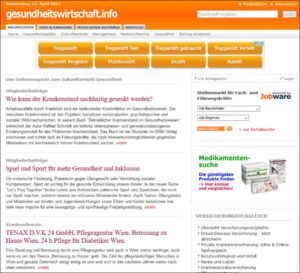 Online-Pressemitteilungen in der Gesundheitsbranche: gesundheitswirtschaft.info