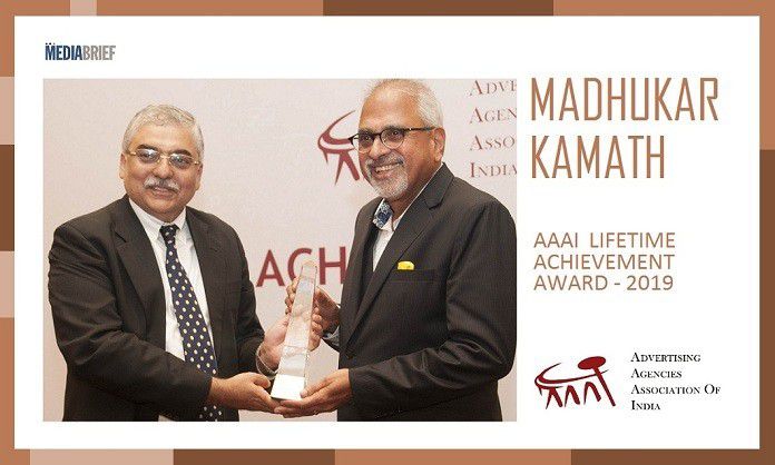 image-INPOST-Advertising great Madhukar Kamath Receives the AAAI Lifetime Achievement Award 2019 from Ashish Bhasin-MediaBrief