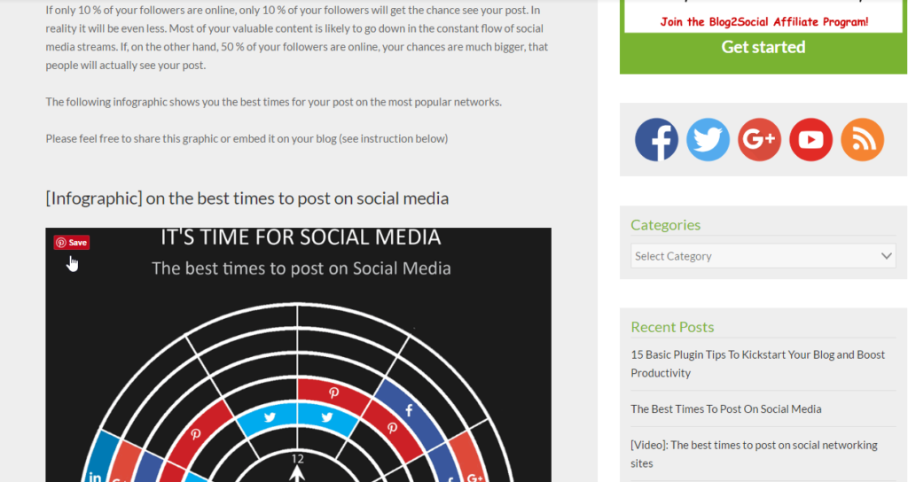 Beispiel Social Media Plugins: Pinterest Pin It Hover
