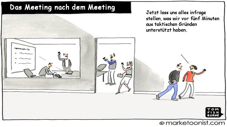 Das Meeting nach dem Meeting – Cartoon - Wenn die Führungskultur nicht stimmt