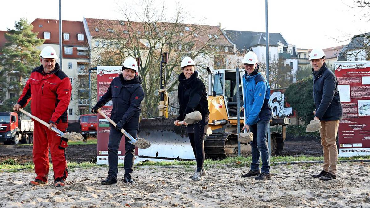 Spatenstich bei Roter Stern Leipzig: Kunstrasen für 1,3 Millionen Euro