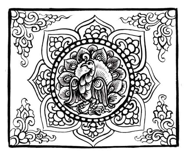 PRINTABLE COLORING PAGES FOR ADULTS: 7 Asian traditional art adult coloring book pages from Asiatika