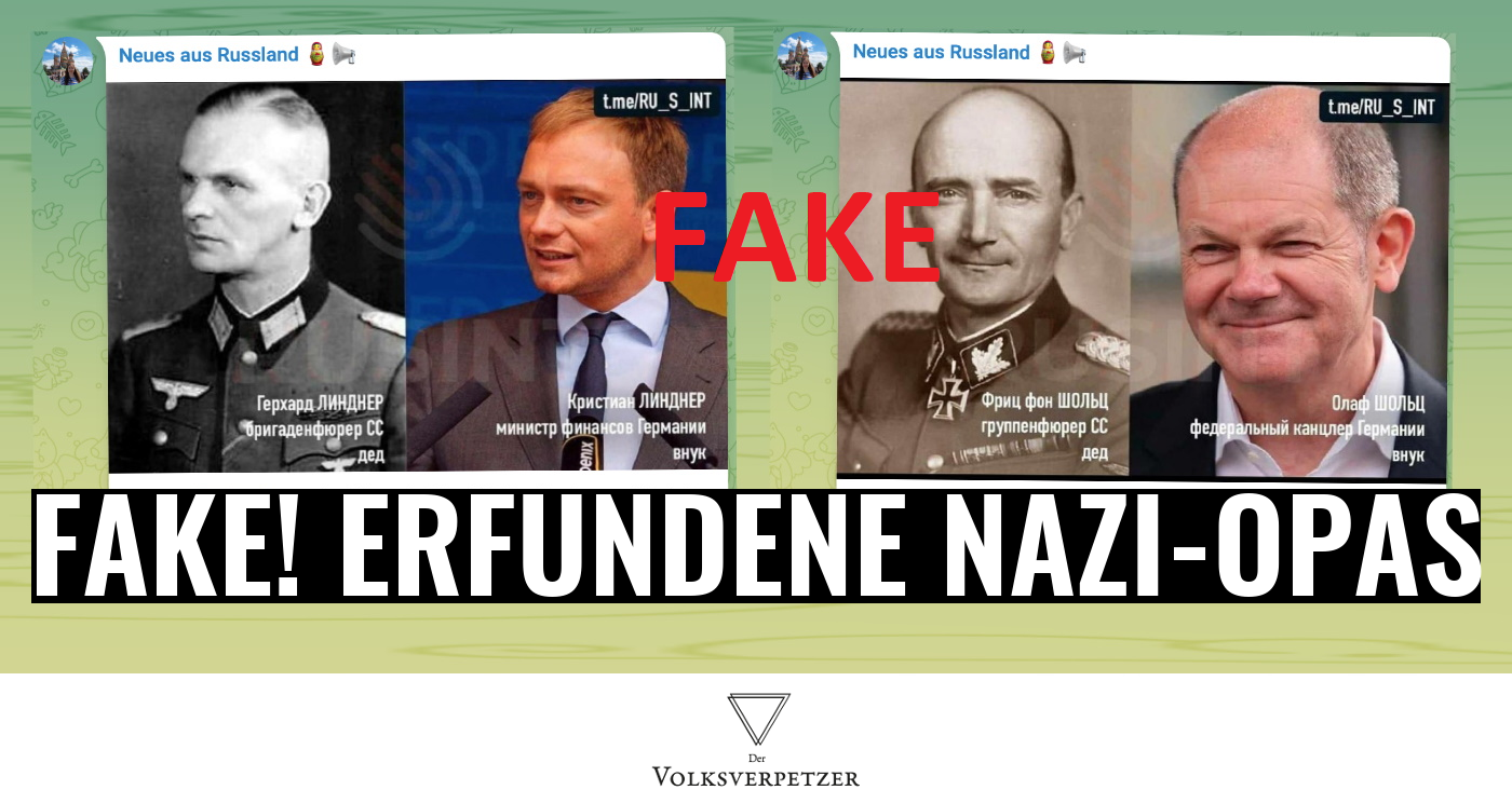 Fake! Russische Propaganda erfindet Nazi-Opas für Scholz und Lindner