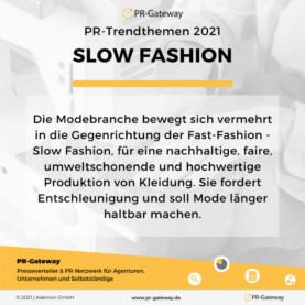 PR-Trendthemen 2021: Slow Fashion