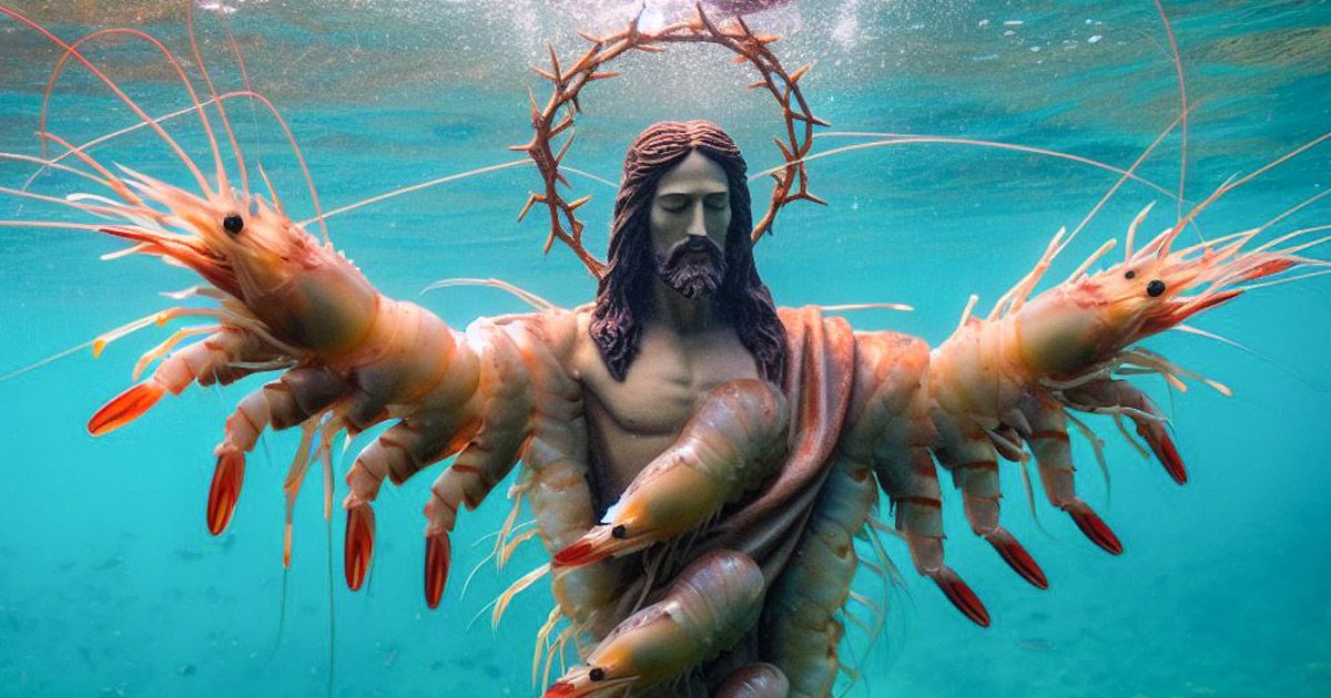 KI-Bilder fluten Facebook: Shrimp Jesus ist wahrhaftig auferstanden