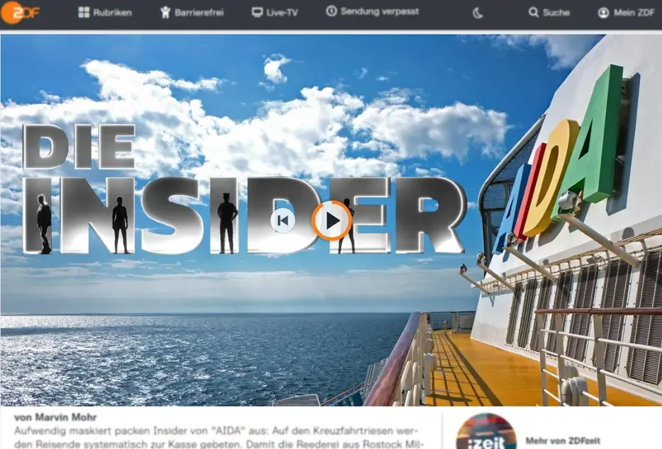 Meinung: „Insider-Reportage“ über AIDA ist ein journalistischer Tiefpunkt für das ZDF