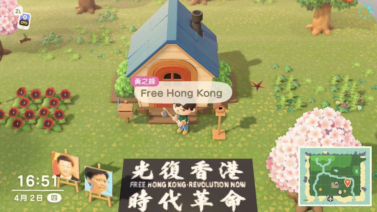 On lockdown, Hong Kong activists are protesting in Animal Crossing