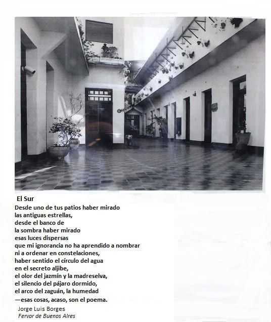 Displayed poem by Jorge Luis Borges - First (and last) tango in Buenos Aires