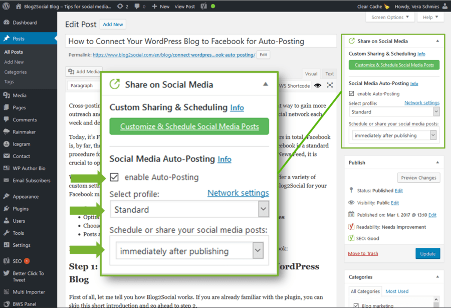 Auto-post to multiple Twitter accounts immediately after publishing your blog post 