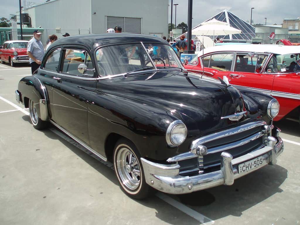Black 1950 Chevy car - On turning 70