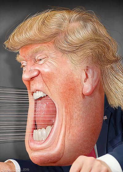 Trump caricature yelling - Dialogue with my inner Donald Trump