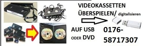 Videokassetten, S8 N8 Filme digitalisieren auf DVD, USB Stick überspielen