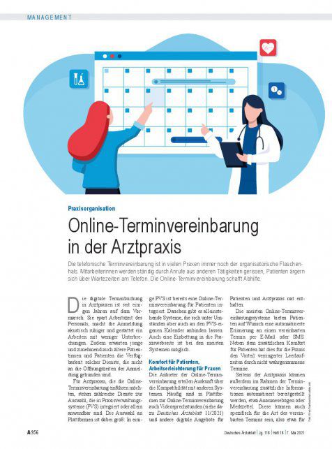 Praxisorganisation: Online-Terminvereinbarung in der Arztpraxis