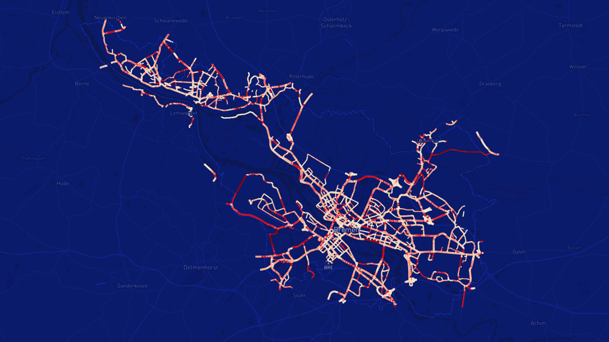 Interaktive Karte: Wo das Tempolimit in Bremen missachtet wird