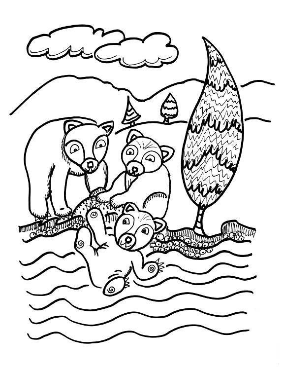 FUN COLORING PAGES: 6 free pictures from The Way of the Bear for the whole family to color