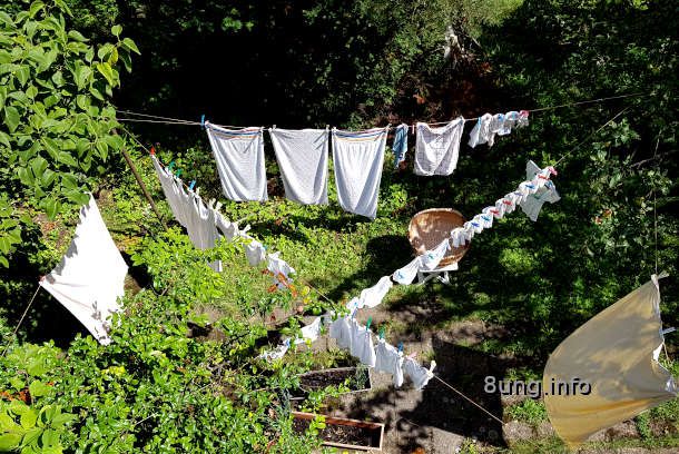Bild des Tages: Wäsche auf der Leine flattert im Wind