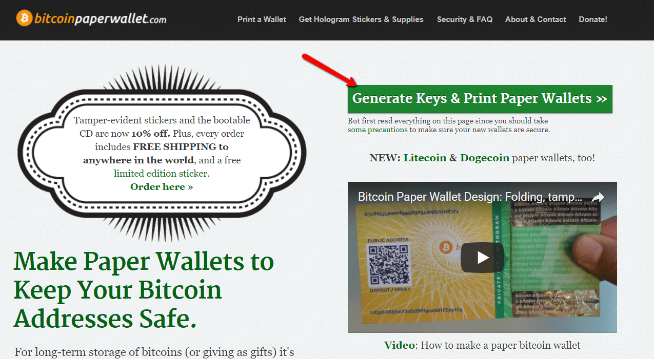 Cryptocurrency wallets - Get Bitcoin Paper Wallet website