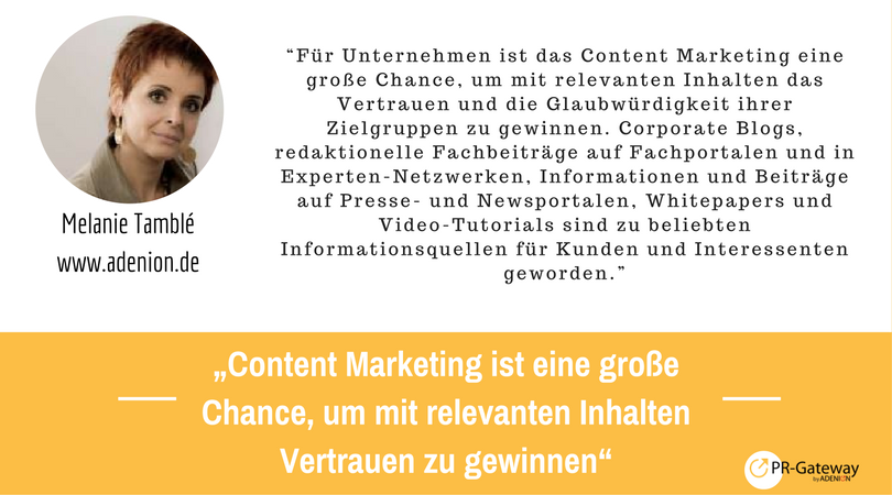 Marketing und PR Trends für die Kommunikation: Kommentar, Melanie Tamblé, adenion.de