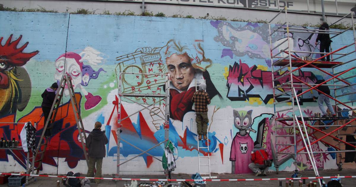 Kunst-Projekt in Bonn: Wand des Hotels Königshof darf legal besprüht werden
