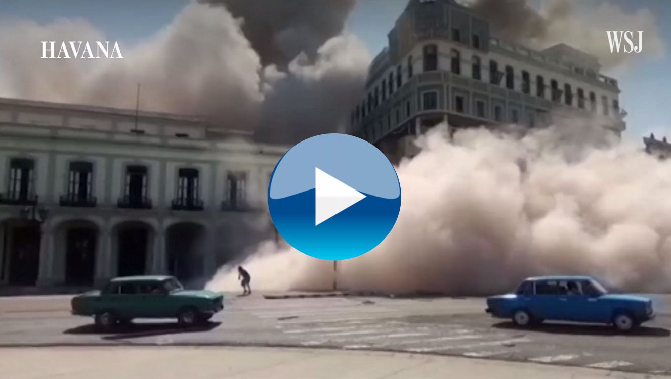 WSJ выложил видео горящего в центре Гаваны отеля (видео)