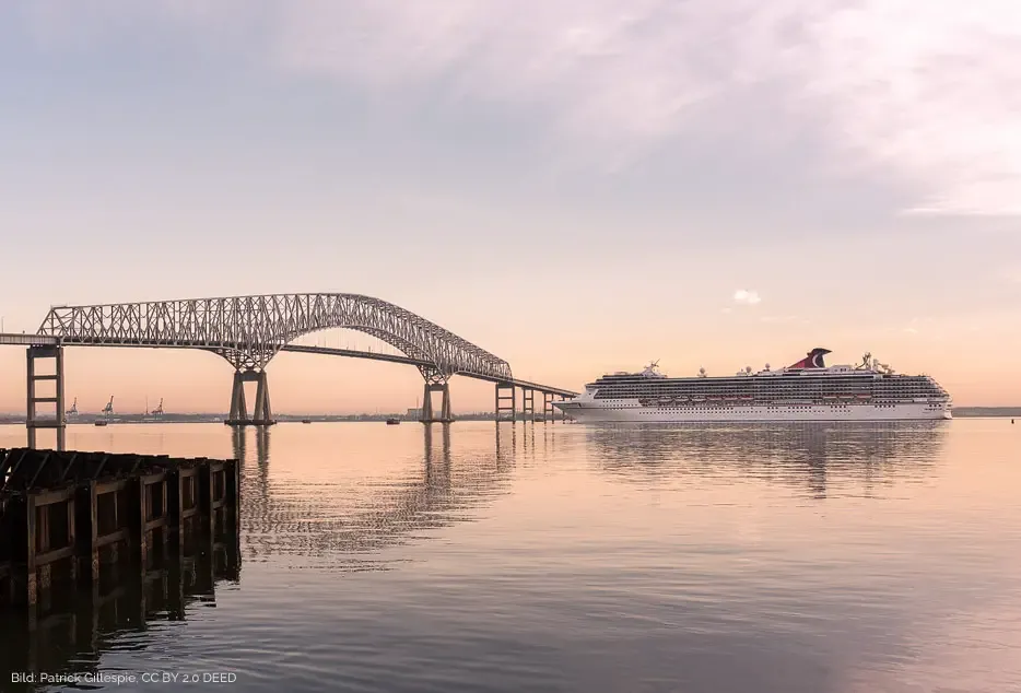 Brückeneinsturz in Baltimore: Auswirkungen auch auf Kreuzfahrt