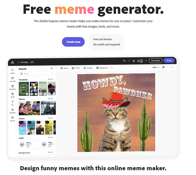 Adobe Express Meme Generator