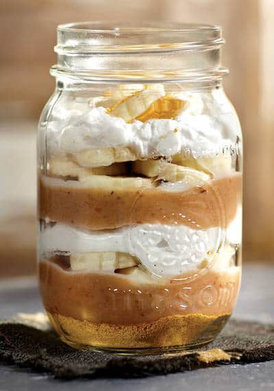 Banoffee pie in a jar - Cooking with aquafaba
