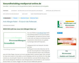 Online-Pressemitteilungen in der Gesundheitsbranche: gesundheitsblog-mediportal-online.de