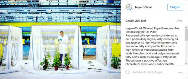 Bayer zeigt bei Instagram Kompetenz und Kundennähe